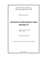 Giải pháp và công nghệ sử dụng tiền điện tử : Luận văn ThS. Công nghệ thông tin: 1 01 10