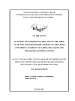 Teaching text-based vocabulary to the first year non-English major students at Hoa Binh University: Current teaching situation and pedagogical implications