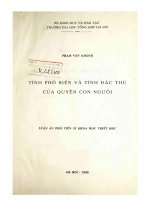 Tính phổ biến và tính đặc thù của quyền con người  luận án PTS  triết học 62 22 80 05 