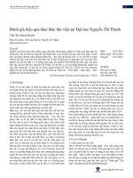 Đánh giá hiệu quả khai thác thư viện tại Đại học Nguyễn Tất Thành