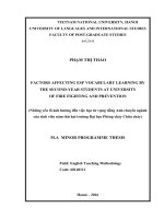 Factors affecting ESP vocabulary learning by the second-year students at University of Fire Fighting and Prevention