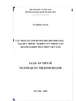 Các nhân tố ảnh hưởng đến đổi mới sáng tạo quy trình   nghiên cứu trong các doanh nghiệp phát điện việt nam 