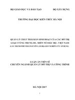 Tóm tắt luận án Tiến sĩ Quản lý đô thị và công trình: Quản lý chất thải rắn sinh hoạt của các đô thị loại I vùng trung du, miền núi Bắc Bộ - Việt Nam (Lấy thành phố Thái Nguyên