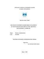 Solutions to improve credit risk management of vietnam bank for agriculture and rural development (AGRIBANK)  