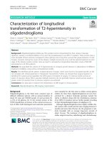 Characterization of longitudinal transformation of T2-hyperintensity in oligodendroglioma