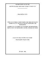 Công tác xã hội cá nhân trong việc trợ giúp người nghiện ma túy tham gia chương trình điều trị methadone (nghiên cứu can thiệp tại cơ sở điều trị methadone  