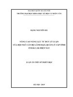 Nâng cao năng lực tư duy lý luận của đội ngũ cán bộ lãnh đạo, quản lý cấp tỉnh ở đắk lắk hiện nay 