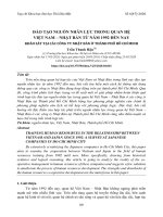 Đào tạo nguồn nhân lực trong quan hệ Việt Nam - Nhật Bản từ năm 1992 đến nay khảo sát tại các công ty Nhật Bản ở thành phố Hồ Chí Minh