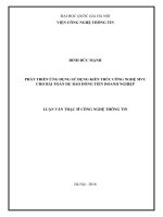 Phát triển ứng dụng sử dụng kiến trúc công nghệ MVC cho bài toán dự báo dòng tiền doanh nghiệp