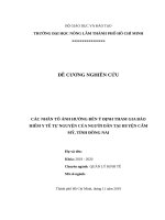 CÁC NHÂN tố ẢNH HƯỞNG đến ý ĐỊNH THAM GIA bảo hiểm y tế tự nguyện v3 