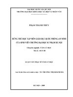 Hứng thú học tập môn giáo dục quốc phòng an ninh của sinh viên trường đại học sư phạm hà nội   