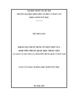 Khảo sát lỗi sử dụng từ hán việt của sinh viên trung quốc học tiếng việt (cứ liệu các bài viết của sinh viên trung quốc ở việt nam)  