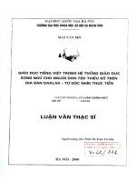 Giáo dục tiếng việt trong hệ thống giáo dục song ngữ cho người dân tộc thiểu số trên địa bàn daklak   từ góc nhìn thực tiễn 