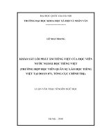 Khảo sát lỗi phát âm tiếng việt của học viên nước ngoài học tiếng việt  