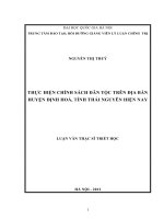 Thực hiện chính sách dân tộc trên địa bàn huyện định hóa, tỉnh thái nguyên hiện nay 