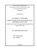 An American-Vietnamese cross-cultural study of teachers’ use of nonverbal cues in class. M.A Thesis Linguistics: 60 140 111