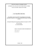 Teachers'''' use of eliciting techniques in English speaking lessons at Son Tay Upper Secondary school, Hanoi = M.A. Thesis Linguistics : 60 14 10