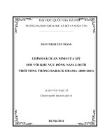 Chính sách an ninh của mỹ đối với khu vực đông nam á dưới thời tổng thống barack obama (2009   2012) 