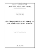 Diện mạo khu phố người hoa ở hà nội nửa đầu thế kỷ XX qua tư liệu địa chính   