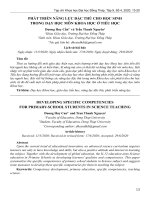 Phát triển năng lực đặc thù cho học sinh trong dạy học môn Khoa học ở tiểu học