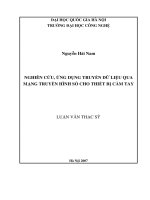 Nghiên cứu, ứng dụng truyền dữ liệu qua mạng truyền hình số cho thiết bị cầm tay : Luận văn ThS. Kỹ thuật điện tử - viễn thông : 2 07 00