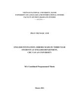 English intonation: errors made by third year students at English department, Chu Van An University