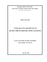 Tang ma của người Tày ở huyện Trùng Khánh tỉnh Cao Bằng : Luận văn ThS. Khu vực học: 60 22 01 13