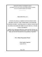 A study on lexical cohesive devices from some reading texts of the course book English for Business Study" and pedagogical implications for teaching English for third year students at Trade Union University