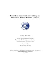 Towards a framework for building an annotated named entities corpus : Luận văn ThS. Công nghệ thông tin: 1 01 10