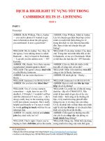 DỊCH HIGHLIGHT từ VỰNG tốt TRONG CAMBRIDGE IELTS 15 LISTENING