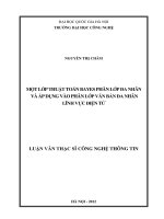 Một số thuật toán Bayes phân lớp đa nhãn và áp dụng vào phân lớp văn bản đa nhãn lĩnh vực điện tử : Luận văn ThS. Công nghệ thông tin: 60 48 05