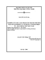 Nghiên cứu đưa sản phẩm âm thanh thương mại lên Internet và áp dụng vào báo điện tử - đài tiếng nói Việt Nam : Luận văn ThS. Kỹ thuật Điện tử-Viễn thông : 2.07.00