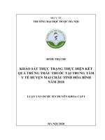 khảo sát thực trạng thực hiện kết quả trúng thầu thuốc tại trung tâm y tế huyện mai châu tỉnh hòa bình năm 2018 