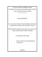 An evaluation of the ESP course for third-year students at Industrial Economics and Technology College. M.A Thesis Linguistics: 60 14 0
