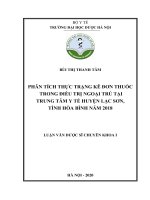 phân tích thực trạng kê đơn thuốc trong điều trị ngoại trú tại trung tâm y tế huyện lạc sơn, tỉnh hòa bình năm 2018 