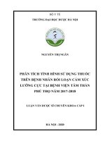 phân tích tình hình sử dụng thuốc trên bệnh nhân rối loạn cảm xúc lƣỡng cực tại bệnh viện tâm thần phú thọ năm 2017 2018 