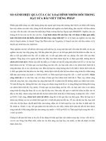 SO SÁNH HIỆU QUẢ CỦA CÁC LOẠI HÌNH NHÓM ĐÔI TRONG DẠY SỬA BÀI VIẾT TIẾNG PHÁP