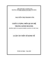 Chất lượng mối quan hệ  trong kinh doanh, trường hợp các doanh nghiệp logistics ở việt nam 