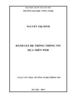 Đánh giá hệ thống thông tin dựa trên web : Luận văn ThS. Công nghệ thông tin: 60480104