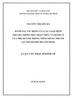 Đánh giá tác động của loại hình truyền thông đến nhận thức và hành vi của phụ huynh trong tiêm chủng trẻ em tại TP  HCM 