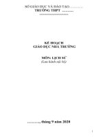 Kế hoạch giáo dục môn Lịch sử ( 2020 - 2021) theo HD điều chỉnh nội dung của CV số 3280