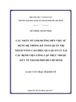 Các nhân tố ảnh hưởng đến việc sử dụng hệ thống kế toán quản trị nhằm nâng cao hiệu quả quản lý tại các bệnh viện công lập trực thuộc sở y tế thành phố hồ chí minh 