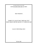 Nghiên cứu lịch sử phát triển địa chất trong miocen bể phú khánh và ý nghĩa dầu khí 