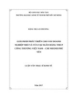 Giải pháp phát triển cho vay đối với doanh nghiệp nhỏ và vừa tại ngân hàng TMCP công thương việt nam   chi nhánh phú yên 
