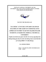 Teachers'''' attitudes towards grammar teaching in the light of communicative approach to first year non-major English student at Haiduong Medical Technical University