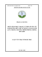 phân tích thực trạng và một số yếu tố ảnh hưởng đến việc sử dụng atazanavir (atv) trong chương trình phòng chống hivaids 