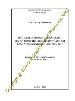 Đặc điểm lâm sàng, cận lâm sàng suy hô hấp ở trẻ sơ sinh non tháng tại Bệnh viện sản nhi Bắc Ninh năm 2017