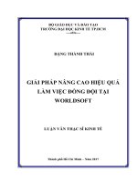 Giải pháp nâng cao hiệu quả làm việc đồng đội tại worldsoft 