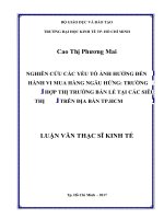 Nghiên cứu các yếu tố  ảnh hưởng đến hành vi mua hàng ngẫu hứng, trường hợp thị trường bán lẻ  tại các siêu thị trên địa bàn TP HCM 
