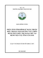 phân tích tình hình sử dụng thuốc điều trị đái tháo đường typ 2 trên bệnh nhân điều trị ngoại trú tại bệnh viện tuệ tĩnh năm 2018 
